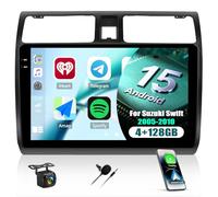 CAMECHO 4+128G 10 Pulgadas Autoradio para Suzuki Swift 2005-2010 con Cámara Trasera, Android 15 Wireless Carplay Bluetooth Radio con Android Auto FM/RDS GPS WIFI +1280*720 Pantalla Táctil Mirror Link