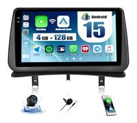 CAMECHO 4+128G 9" Android 15 Autoradio para Renault Clio 3 2005-2014 con Cámara Trasera, Bluetooth Radio Carplay Inalámbrica con Android Auto GPS FM/RDS WiFi Mirror Link + Pantalla Táctil 1280 * 720