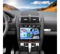 CAMECHO 4+128G 9 Pulgada Navi Autoradio para Porsche Cayenne 2002-2010 con Cámara Trasera, Android 15 Inalámbrica Carplay Bluetooth Radio con WiFi GPS FM/RDS + Canbus IPS Pantalla Táctil