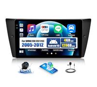CAMECHO 4+128G 9 Pulgadas Android 15 Autoradio para BMW E90 E92 E93 2005-2012 con Cámara Trasera, Navegador Bluetooth Radio con Wireless Carplay Android Auto GPS WiFi FM/RDS Mirror Link +Canbus