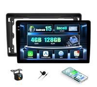 CAMECHO 4+128G 9" Radio de Coche para Ford Fiesta Focus Transit Connect Kuga Mondeo Smax con Cámara Trasera, Android 15 Wireless Carplay Android Auto Bluetooth Radio con WiFi GPS FM/RDS + Canbus