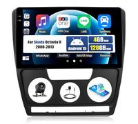CAMECHO 4+128G Android 15 Autoradio 10 Pulgadas para Skoda Octavia II 2008-2013, GPS Bluetooth Radio con Incell Pantalla Táctil con Carplay Inalámbrico Android Car FM RDS Espejo Enlace +Canbus