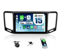 CAMECHO 4+128G Android 15 Navi Autoradio 9" para Volkswagen Sharan 2012-2018 con Cámara Trasera, Carplay Inalámbrico, Android Auto, Radio Bluetooth con WiFi, GPS, FM/RDS, Pantalla Táctil Incell