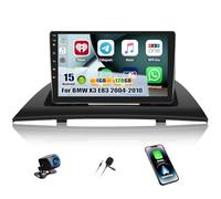 CAMECHO [4+128G] Android 15 Navi Autoradio 9 Pulgadas para BMW X3 E83 2004-2010 con Cámara de Marcha Atrás, Bluetooth Radio Carplay Android Auto Inalámbrica GPS WIFI FM/RDS +Canbus 1280*720 Pantalla