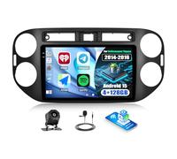 CAMECHO [4+128G] Android 15 Navi Autoradio 9 Pulgadas para Volkswagen Tiguan 2014-2016 con Cámara Atrás, Wireless Carplay Android Auto Bluetooth Radio con WiFi GPS FM/RDS +Canbus