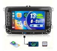 CAMECHO 4+64G 8-Core Android 13 Radio Coche para VW Golf 5 6 Polo Tiguan Caddy Skoda Passat con CarPlay Android Auto DSP, 7 Pulgadas Pantalla Táctil,1280 * 720,con GPS WiFi BT USB FM RDS Radio