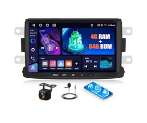 CAMECHO 4+64G 8 Pulgadas Autorradio para Renault Dacia Logon Sandero Lodgy Captur Plumero Muelles, Android 15 Wireless Carplay Bluetooth Radio con Cámara Trasera Android Auto WiFi GPS AI DSP FM/RDS