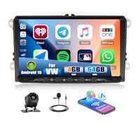 CAMECHO 4+64G Android 15 Autoradio Bluetooth 9 Pulgadas para VW Golf 5 6 Polo Passat Seat Touran Skoda Tiguan, Radio con Navegador WLAN FM RDS Radio, A-pple Carplay Android Auto 2Din GPS