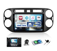 CAMECHO 4+64G Android 15 Navi Autoradio para VW Volkswagen Tiguan 2006-2016, 9 Pulgadas GPS Bluetooth Radio Incell HD con Carplay Inalámbrico Android Auto WIFI FM RDS EQ Espejo Enlace + Cámara Trasera