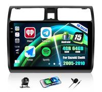 CAMECHO 4+64G Android 15 Navi Autoraido para Suzuki Swift 2005-2010 con GPS WiFi con Cámara Trasera, 10 Pulgadas Inalámbrico Carplay Android Auto Bluetooth Radio HD Pantalla con FM/RDS Mirror Link