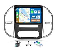 CAMECHO 4G+128G Android 15 para Mercedes Benz Vito 3 W447 (2014-2020) con Navi Carplay Android Auto, 10 Pulgadas Pantalla Doble DIN autoradio con Bluetooth5.0 FM/RDS 32EQ DSP SWC+Cámara Trasera