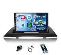 CAMECHO 6+128G 8 Núcleos Android 15 Autoradio para BMW X3 E83 2004-2010, 9 Pulgadas Radio con Bluetooth GPS WiFi Wireless Carplay Android Auto FM/RDS 32EQ DSP Mirror Link +Cámara Trasera Canbus