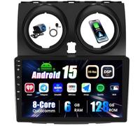 CAMECHO 6+128G 8 núcleos Android 15 Autoradio para Nissan Qashqai 2006-2016, 9 Pulgadas Radio con Bluetooth GPS WiFi Wireless Carplay Android Auto FM/RDS 32EQ DSP Mirror Link +Cámara Trasera Canbus