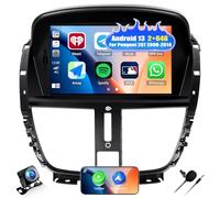CAMECHO 7 Inch 2+64G Inalámbrico Carplay Autorradio para Peugeot 207 2008-2014, Android 13 HD Pantalla Táctil Bluetooth Radio con Android Auto WiFi FM/RDS GPS Mirror Link +Canbus Cámara Trasera