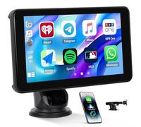 CAMECHO 7 Pulgadas IPS Car Play Screen Portable Smart Player Car Stereo Soporte Cámara de Visión Trasera Android Auto con Bluetooth, Radio FM, Super Link, Online Video