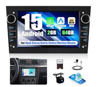 CAMECHO Android 15 2G+64G Carplay Autoradio para Opel Astra H/Zafira B/Corse C D con Navi Carplay Android Auto, Doble DIN Radio con Pantalla de 9.7 Pulgadas con Bluetooth FM/RDS SWC +Canbus
