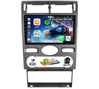 CAMECHO Autoradio CarPlay 9 Pulgadas DSP Autoradio para Ford Mondeo 2004-2007 con Android Auto, FM RDS, Bluetooth y Pantalla Táctil HD, Youtube, Controles del Volante, y Cámara Trasera