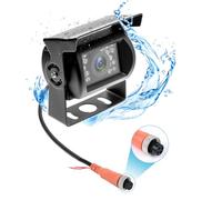CAMECHO Cámara de Seguridad IR Visión Nocturna sin Línea de Guía sin Cambio de Color, Impermeable, 4 Pines, Conector de Aviación, Cámara de Visión Trasera para Bus/RV/Camión/Remolque
