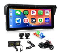 CAMECHO Motorrad CarPlay mit Dual-Kameras, 8.1 zoll HD Touchscreen für Moto mit Wireless CarPlay & Android Auto IPS 68 Bildschirm, Unterstützung Bluetooth, GPS, EQ, Helligkeitseinstellung