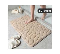 (Camel 50x80cm, Multicolor) Bathroom Rug Bath Mat Memory Foam Water Absorption Floor Carpet - White 50x80cm