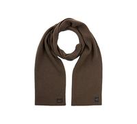 camel active Bufanda de punto para hombre de pura lana de cordero, marrón oscuro, Talla única