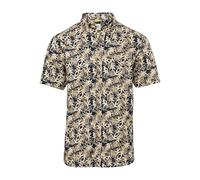 camel active Camisa de Manga Corta para Hombre con Estampado Completo, Azul Oscuro, M