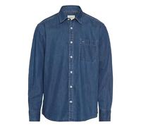 camel active Camisa de Manga Larga para Hombre con Estampado Completo, Azul, L
