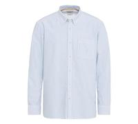 camel active Camisa Oxford de Rayas para Hombre de algodón orgánico sostenible, Azul/Blanco, 4XL