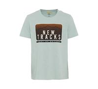 Camel Active Camiseta de Manga Corta para Hombre, diseño Estampado, de algodón orgánico, Verde Claro, M