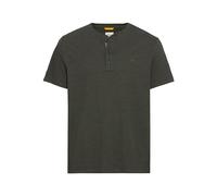 camel active Camiseta Henley de Manga Corta para Hombre de Puro algodón Verde, menswear-3XL
