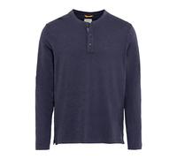 camel active Camiseta Henley de Manga Larga para Hombre de algodón Puro, Azul Oscuro, XXL