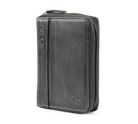 camel active Cartera de piel con cremallera Melbourne para hombre, talla mediana, negra