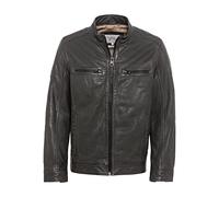 camel active Chaqueta de piel para hombre 431580/1L21, antracita, 62, gris