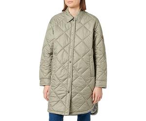 camel active Chaqueta Larga Acolchada en Estilo Overshirt Coat, Verde, 46 para Mujer
