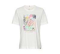 camel active Damen T-Shirt mit Print Weiß-Pink, Womenswear-XXL Camiseta, Blanco y Rosa, Mujeres