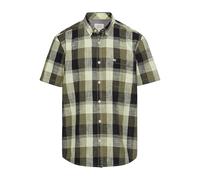 camel active Herren Kariertes Kurzarmhemd aus Reiner Baumwolle Khaki, Menswear-XL Camiseta, Caqui, Hombres