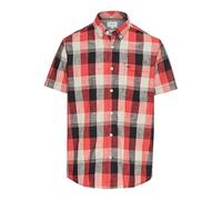 camel active Herren Kariertes Kurzarmhemd aus Reiner Baumwolle Rot, Menswear-3xl Camiseta, Rojo, 3XL Hombres