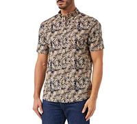 camel active Herren Kurzarm Hemd mit Allover-Print Dunkelblau, Menswear-m Camisa, Azul Oscuro, Hombre
