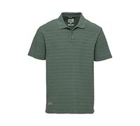 camel active Herren Kurzarm Poloshirt im Tonalen Streifenmuster Grün, Menswear-m Camiseta, Verde, Hombre