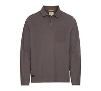 camel active Herren Langarm Poloshirt aus Reiner Baumwolle Grau, Menswear-l Camisa de Polo, Gris, Hombres
