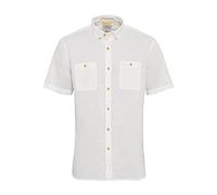camel active Herren Sommerliches Kurzarmhemd aus Einem Baumwoll-leinenmix Weiß, Menswear-s Camisa, Blanco, Hombre