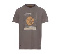 camel active Herren T-Shirt mit Print aus Nachhaltigem Organic Cotton Grau, Menswear-m Camiseta, Gris, Hombres