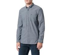 camel active Herren Vichy Karohemd aus Reiner Baumwolle Dunkelblau, Menswear-s Camisa, Azul Oscuro, Hombre