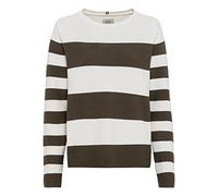 camel active Jersey de Punto Fino con Rayas de algodón Suéter, Verde Oliva, XS para Mujer