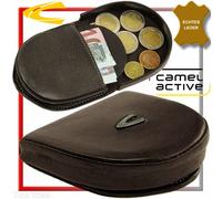 CAMEL ACTIVE Pequeño Monedero Cartera Marrón Oscuro Billetera De Cuero