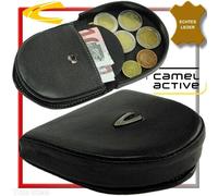 CAMEL ACTIVE Pequeño Monedero Cartera Negro Cuero