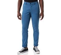 camel active Slim Fit Madison Chino Pantalones de Vestir, Azul, 34W x 38L para Hombre