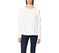 Camel Active Womenswear Basic Langarm T-Shirt mit Rundhalsausschnitt aus Reiner Baumwolle Camiseta, Blanco, M para Mujer