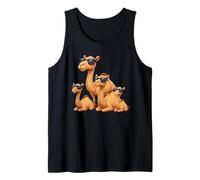 Camel Family Wearing Sunglasses Funny Arabian Animal Desert Camiseta sin Mangas