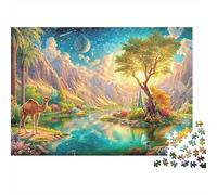 Camel por Oasis Under Starry Sky Puzzle De 1000 Piezas Desert-Style Camel Juego Clásico para Niños Y Adultos, Reciclado 70x50cm/1000pcs